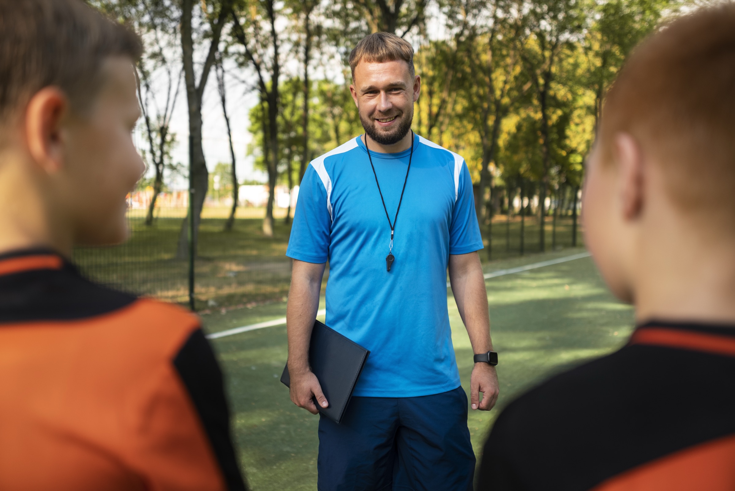 football trainer teaching his pupils 2