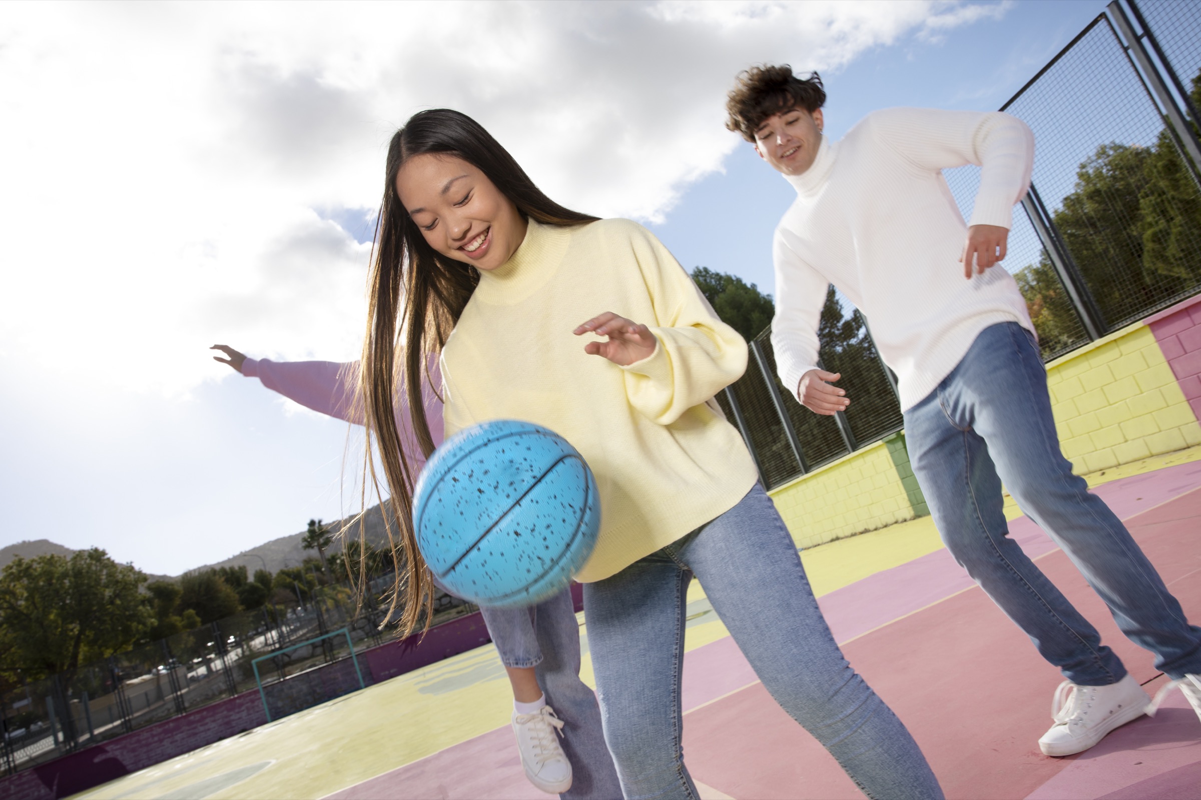 teenagers friends having fun together